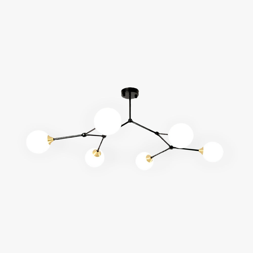 Valentina Moderner Glas Kronleuchter Schlafzimmer, Schwarz/Gold