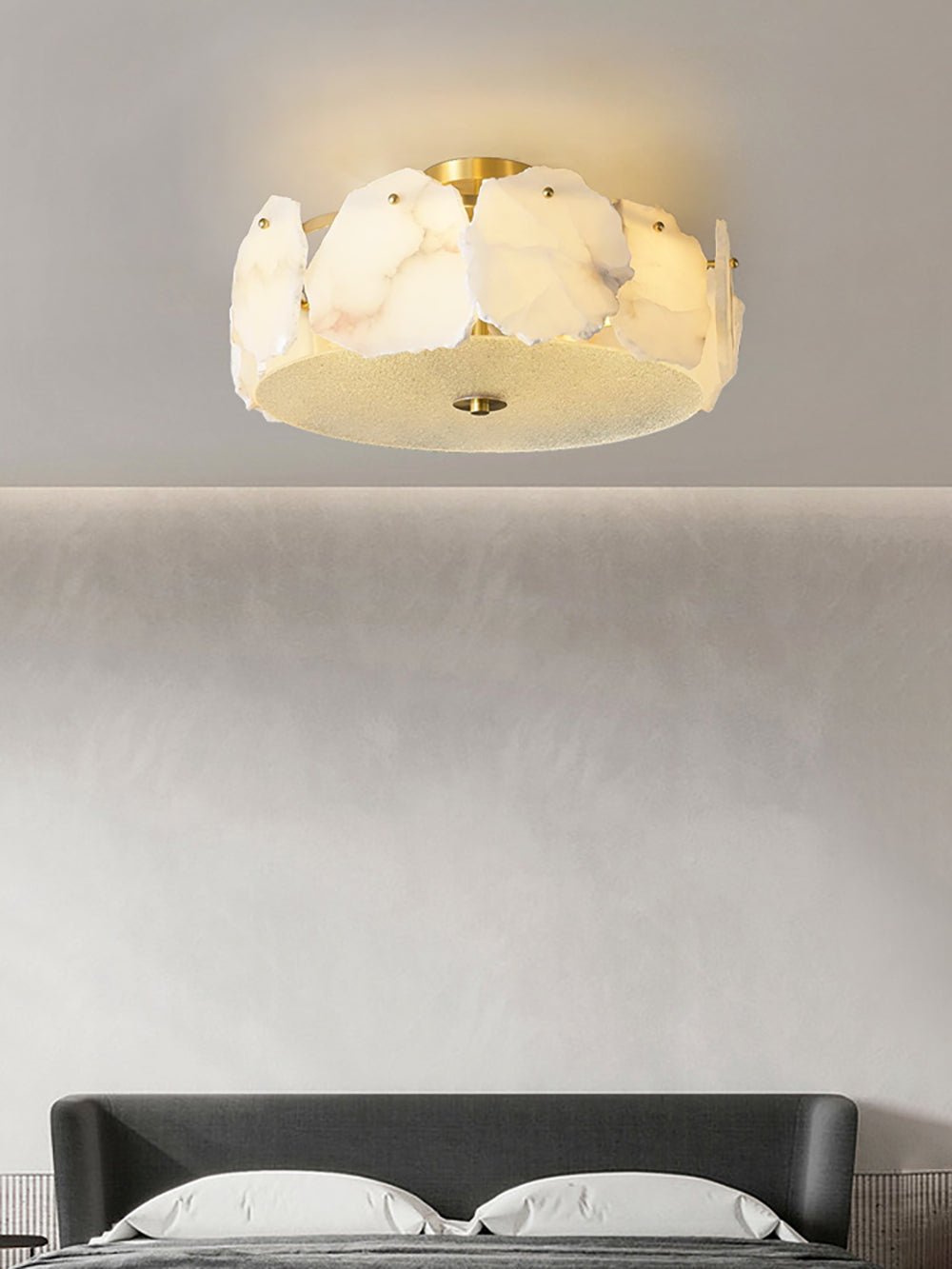 Peld Alabaster flache Deckenleuchte