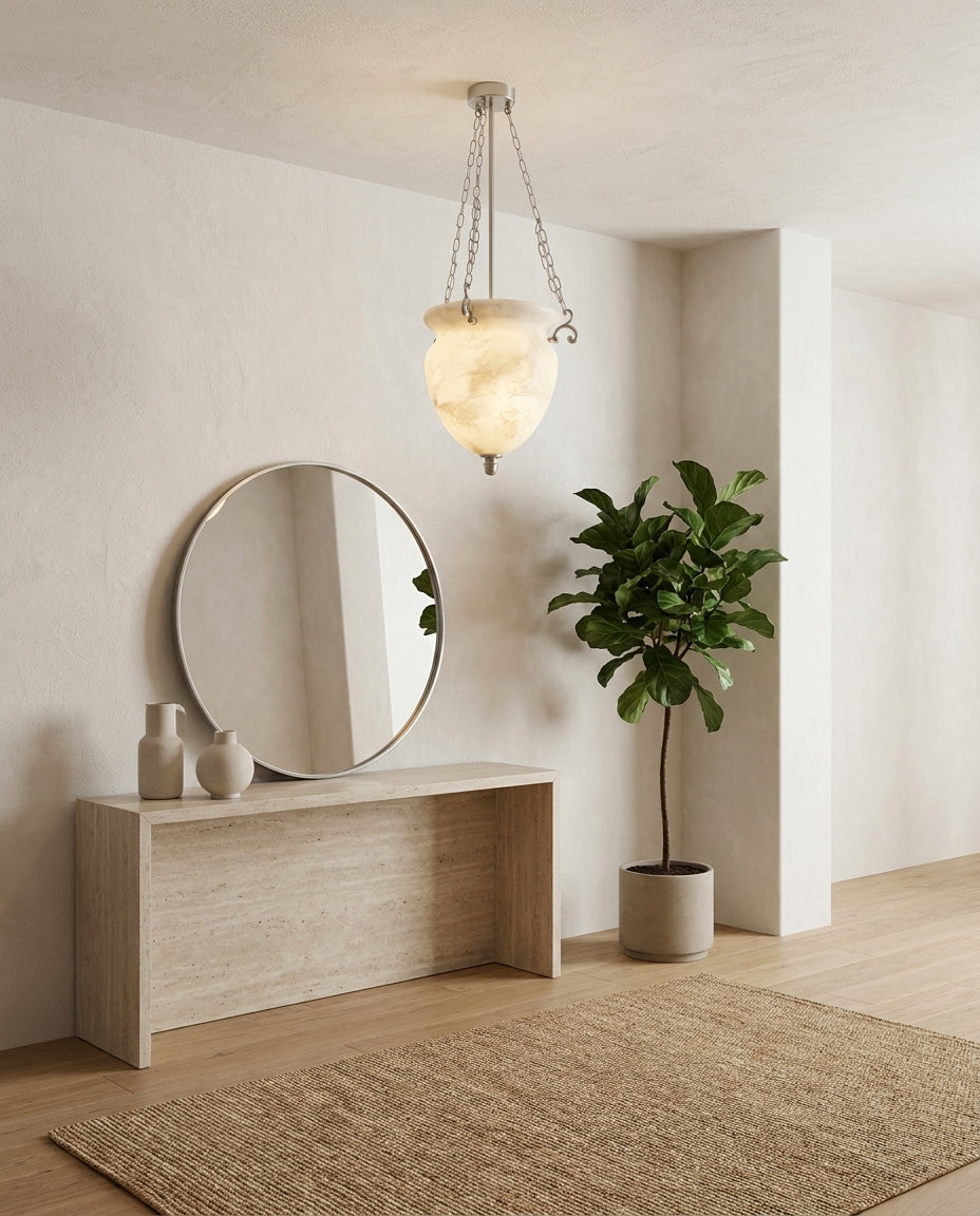 Ashcombe Alabaster-Pendelleuchte