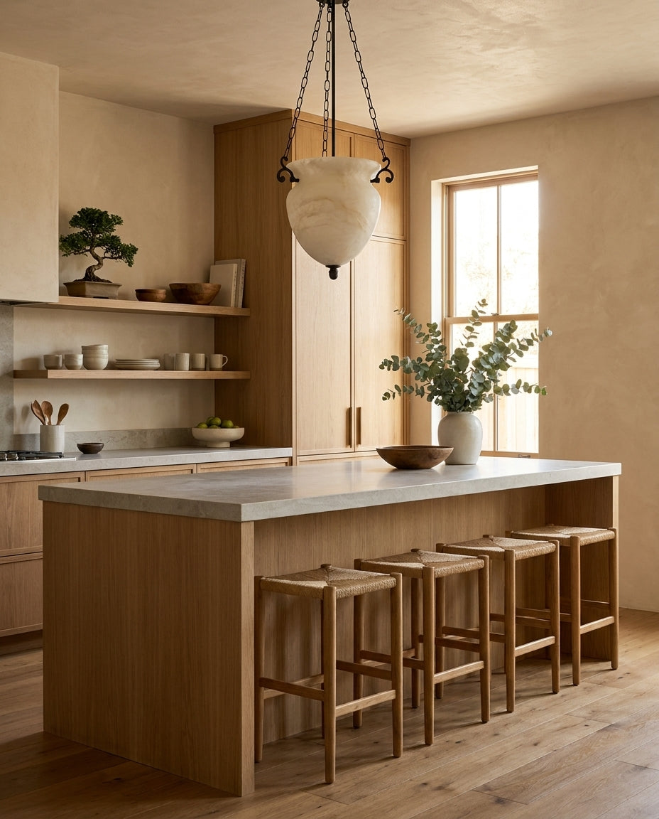 Ashcombe Alabaster-Pendelleuchte