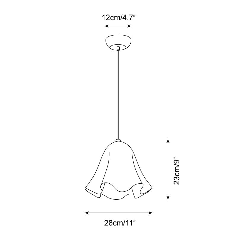 Arden Pendelleuchte aus Glas ohne Perlen