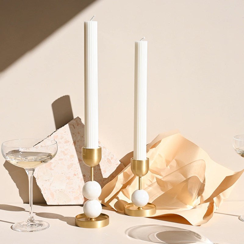 Fuldo Verdant Sphere Candle Holder gebürstetes Messing Akzent Mid-Century-Stil