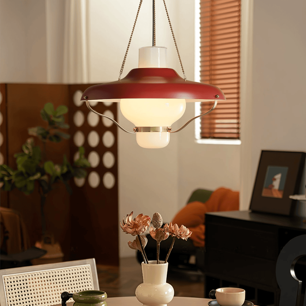 Olaeon Mid-Century-Glas-Pendelleuchte