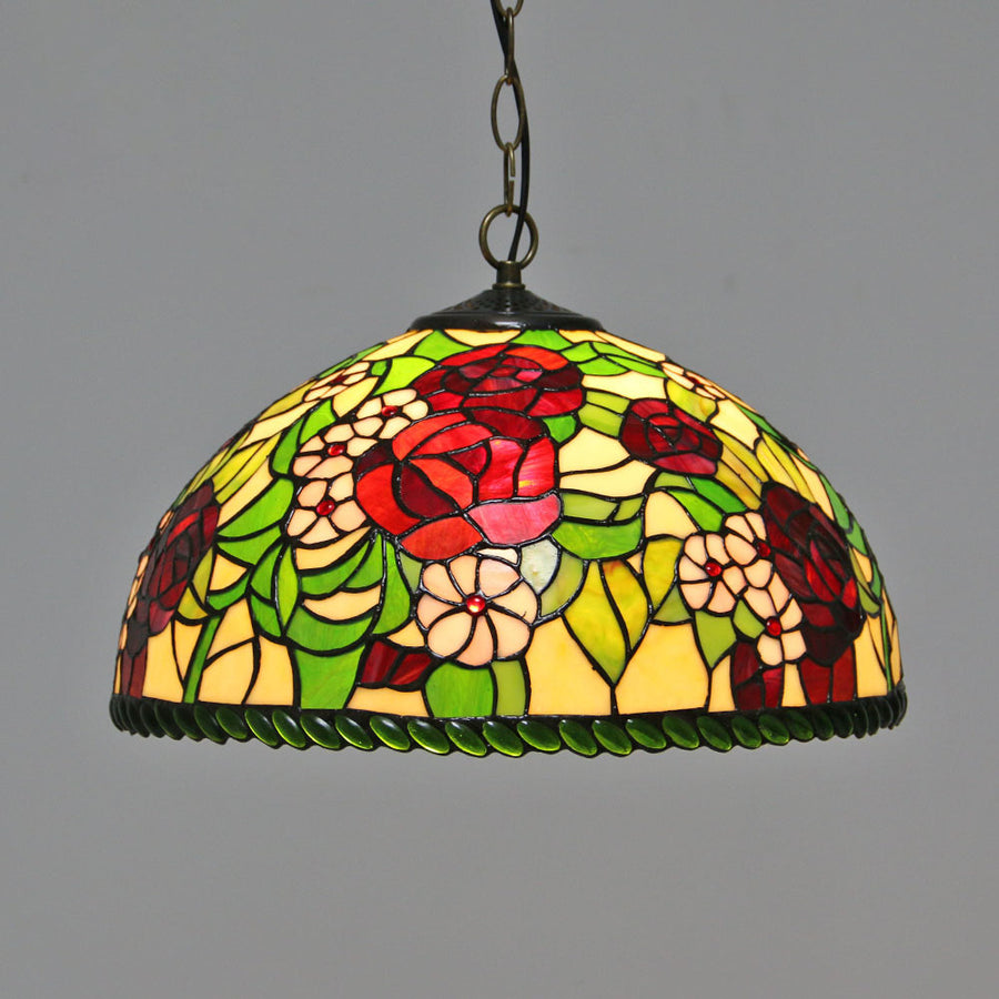 Arisha Vintage farbig Schmetterling Rosa Pendelleuchte Glas Flur