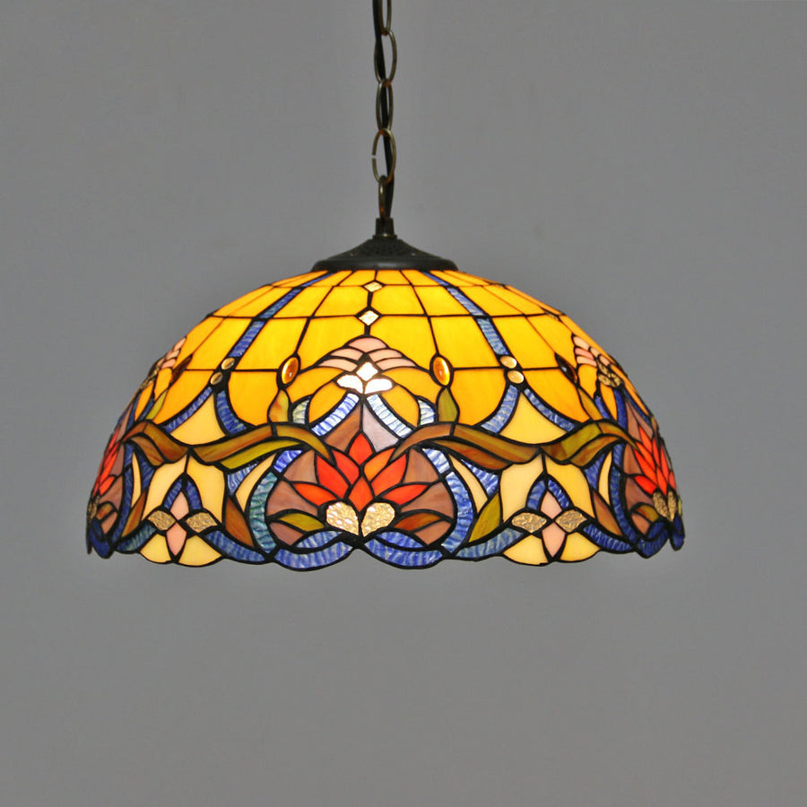 Arisha Vintage farbig Schmetterling Rosa Pendelleuchte Glas Flur