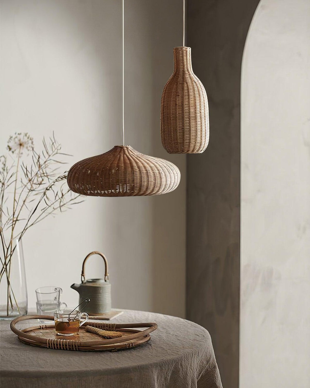Socan Vintage Rattan Pendelleuchte