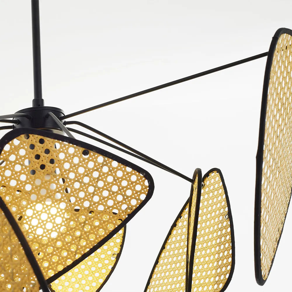 Ritta Leaf Grid Rural Handmade Rattan Pendelleuchte