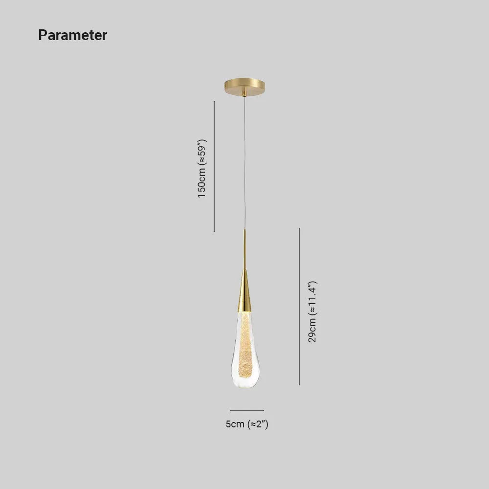 Kristy Kreative Pendelleuchte Glastropfen Gold Schlafzimmer/Esszimmer Glas