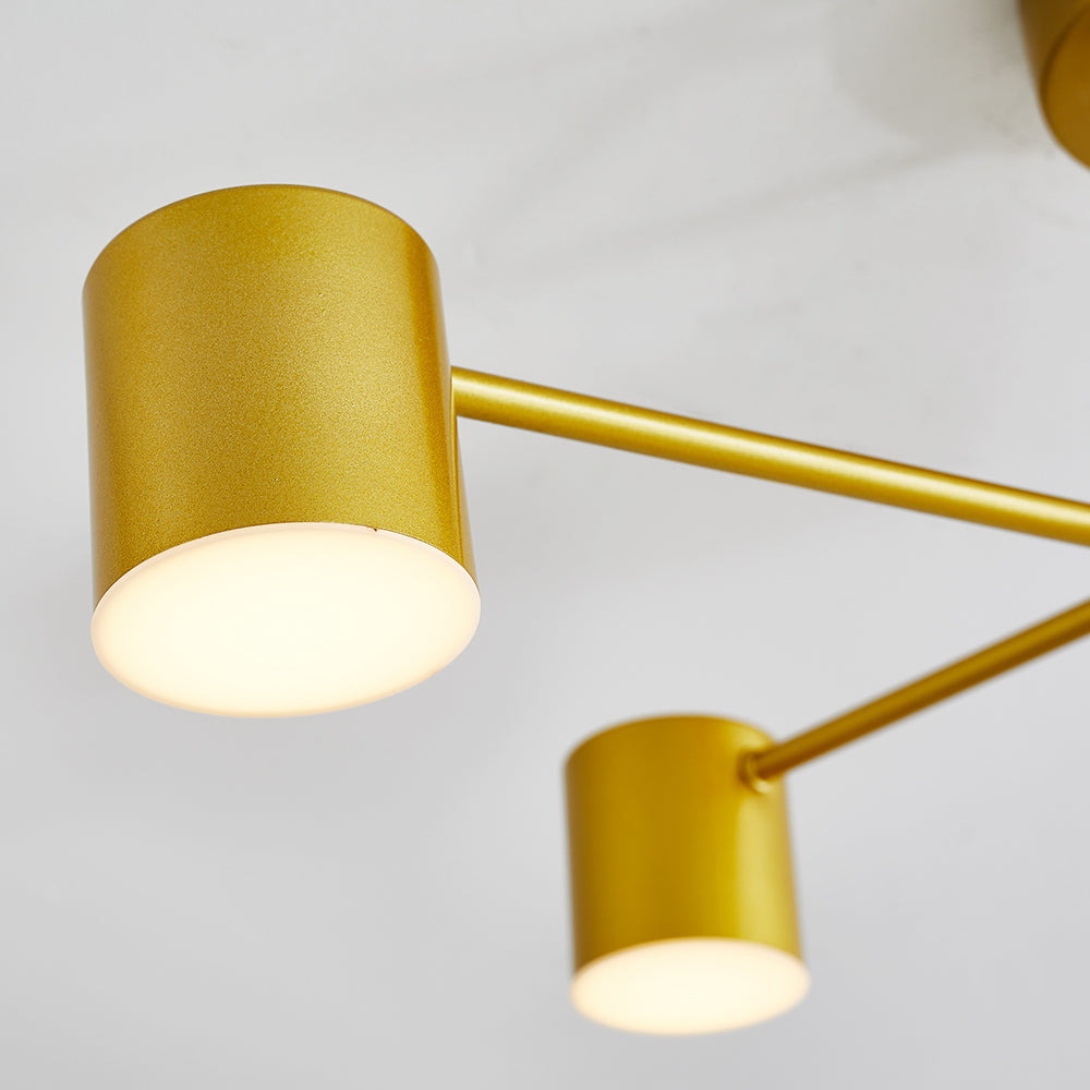 Arisha Deckenleuchte Kreis-Design Modern, Schwarz/Weiß/Gold, Wohnzimmer, Metall