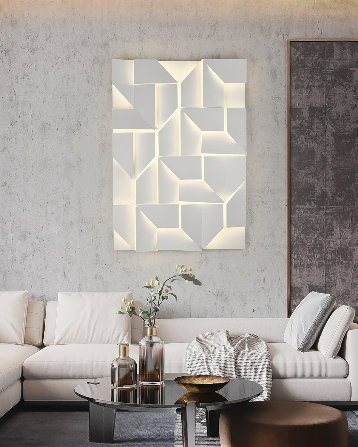 Wandleuchte 3D Geometric Panels Layered Light Art mit Fernbedienung Dimmung modern