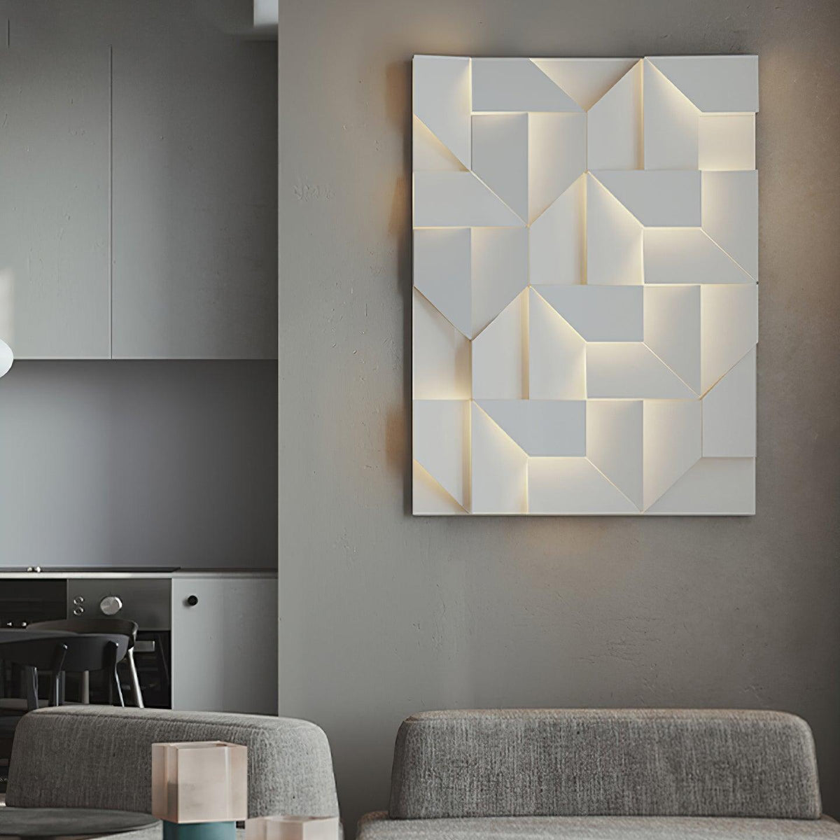 Wandleuchte 3D Geometric Panels Layered Light Art mit Fernbedienung Dimmung modern