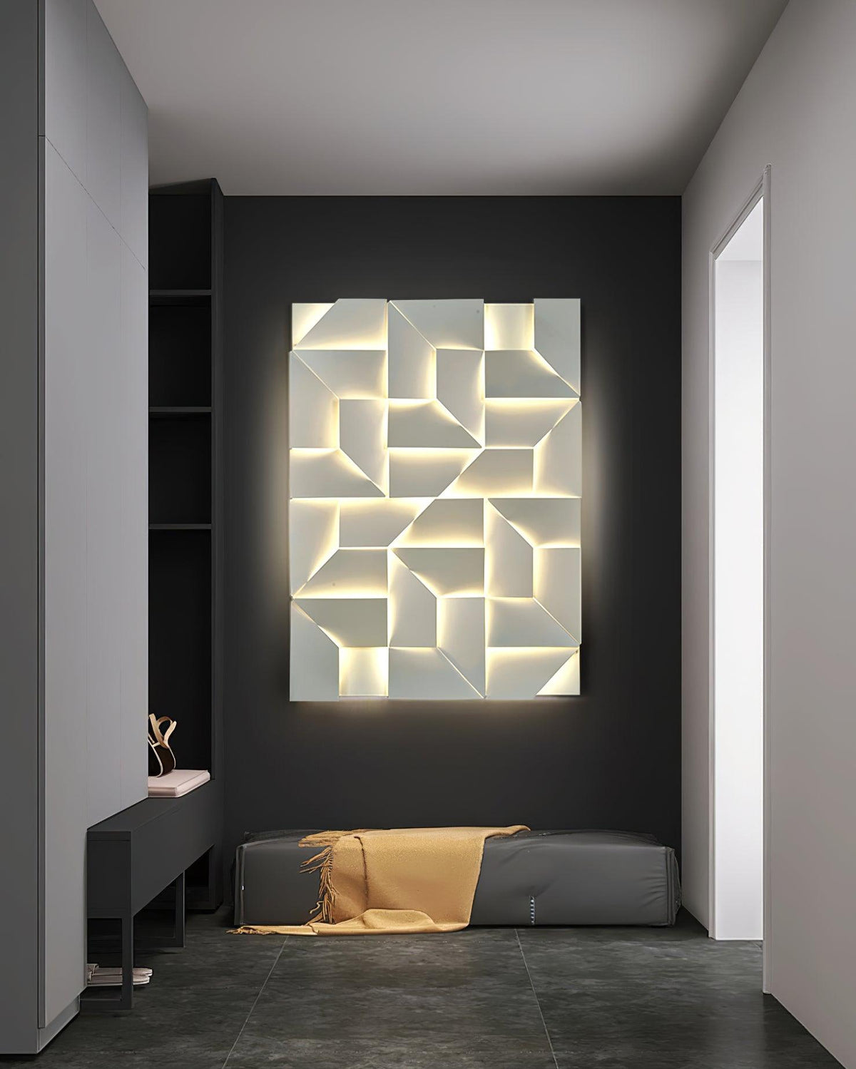 Wandleuchte 3D Geometric Panels Layered Light Art mit Fernbedienung Dimmung modern