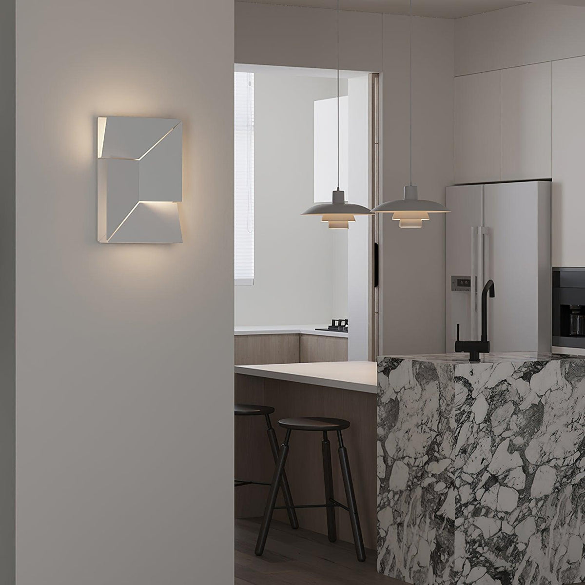 Wandleuchte 3D Geometric Panels Layered Light Art mit Fernbedienung Dimmung modern