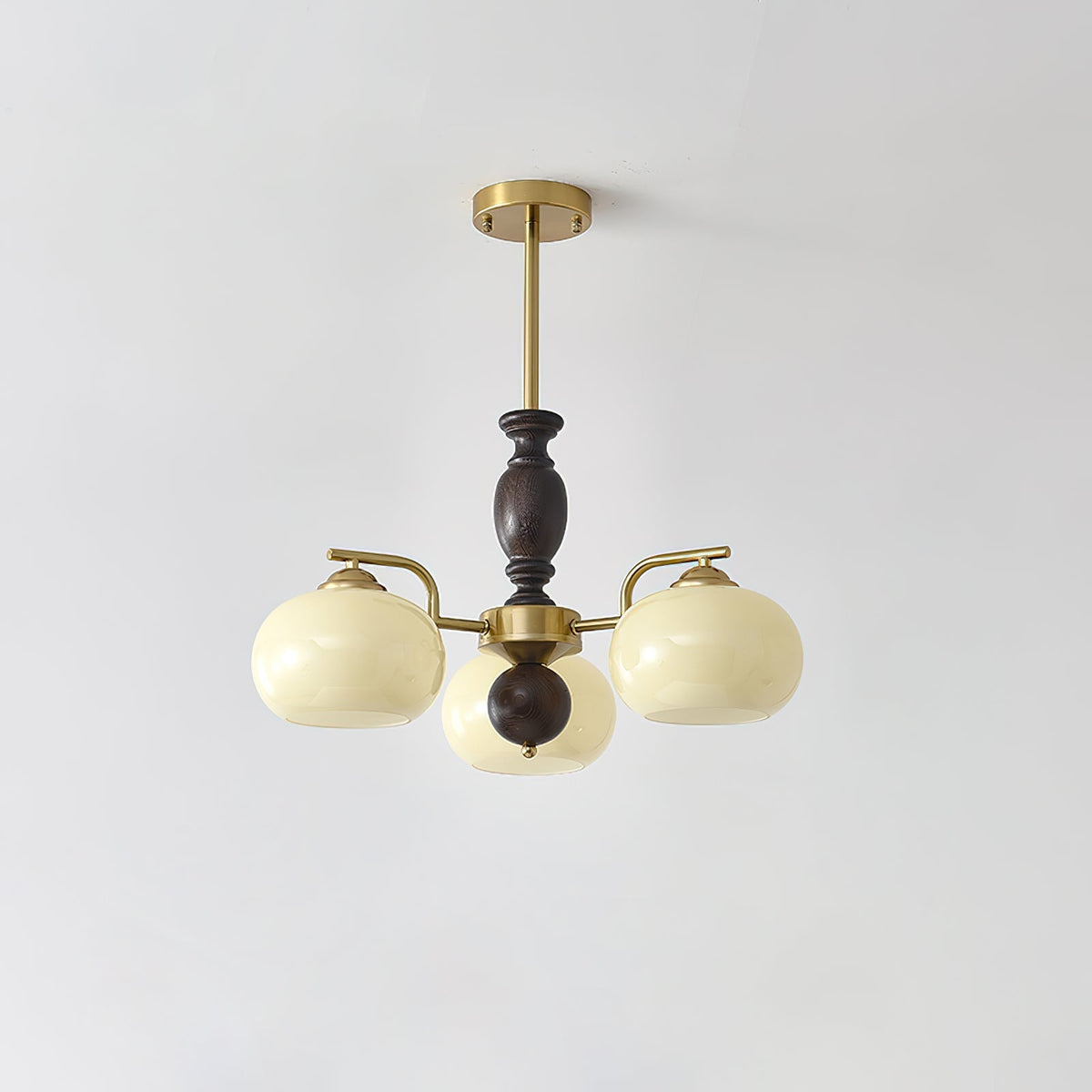 Elverora Kronleuchter aus Walnuss in Beige & Walnussfarbe