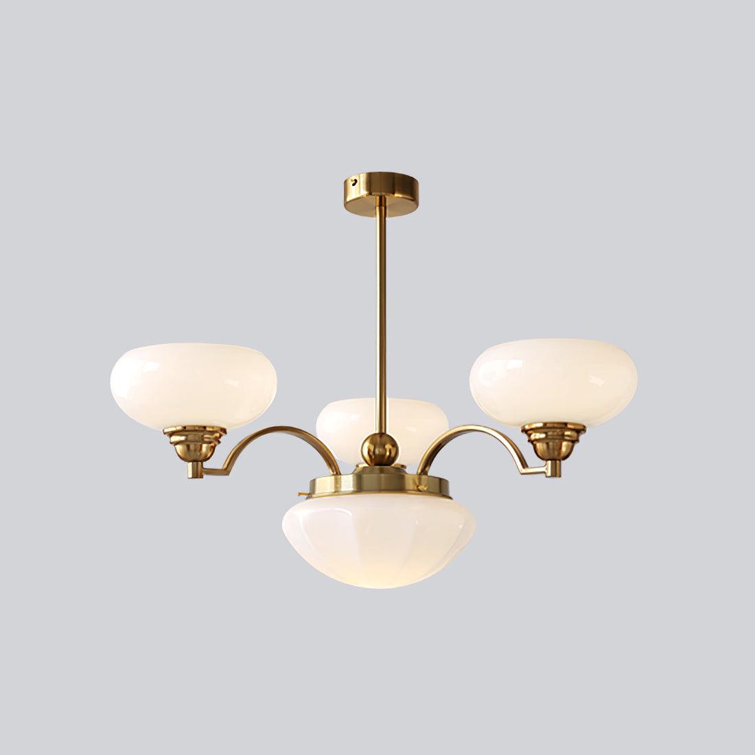 Veliniel Kronleuchter Warre Satin Nickel Glas Eisen