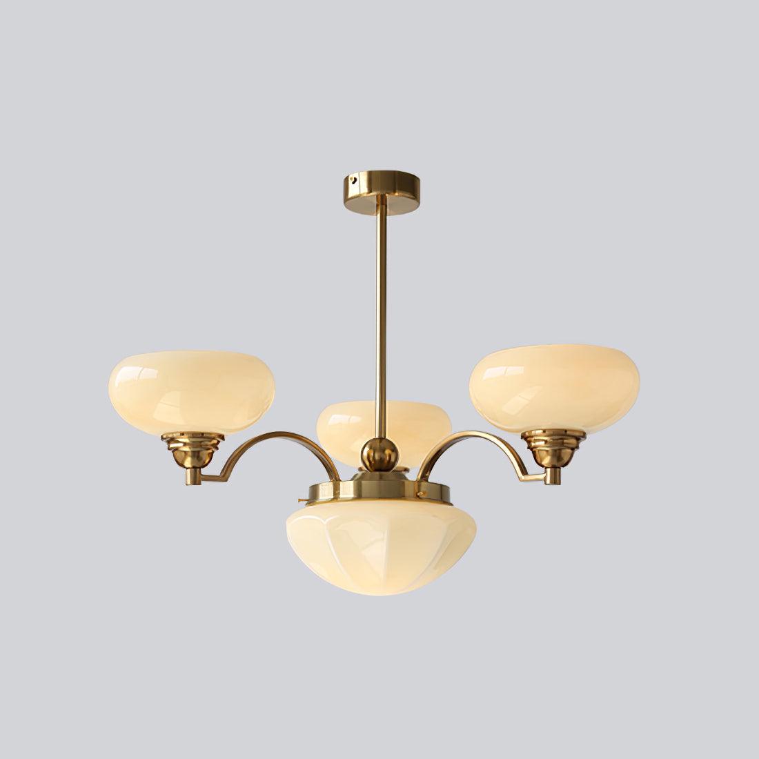 Veliniel Kronleuchter Warre Satin Nickel Glas Eisen