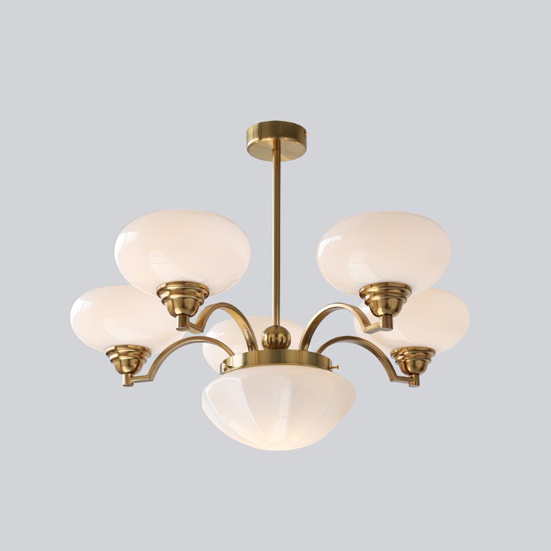 Veliniel Kronleuchter Warre Satin Nickel Glas Eisen