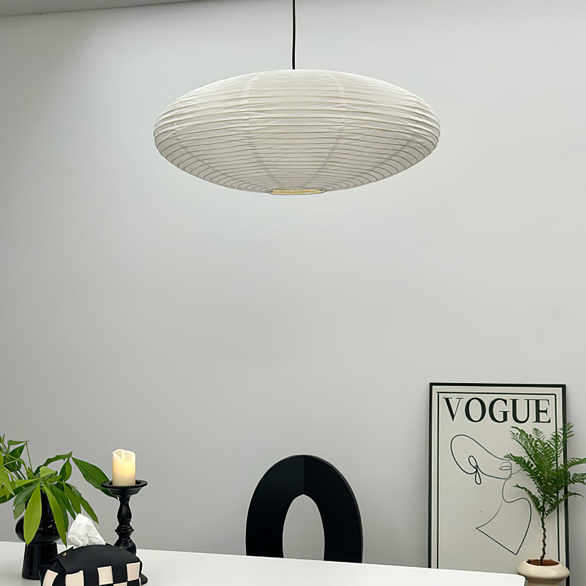 Piaiviella Pendelleuchte aus Washi-Papier für Wohnzimmer