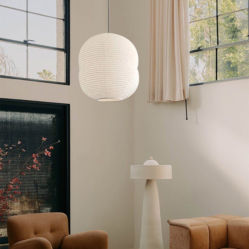 Nivelelle Minimalistische Pendelleuchte aus Reispapier