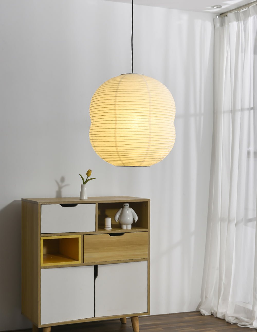 Nivelelle Minimalistische Pendelleuchte aus Reispapier