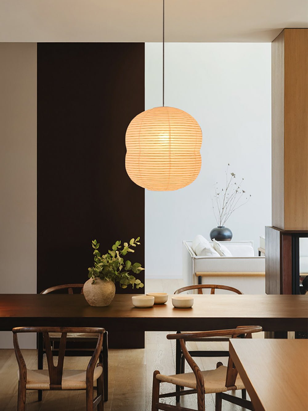 Nivelelle Minimalistische Pendelleuchte aus Reispapier