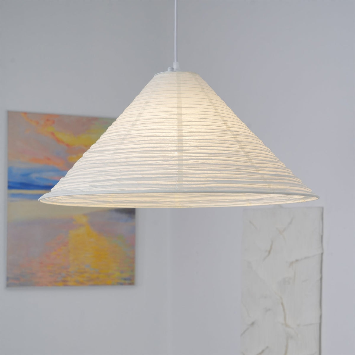 Conic Papier-Pyramiden-Pendelleuchte