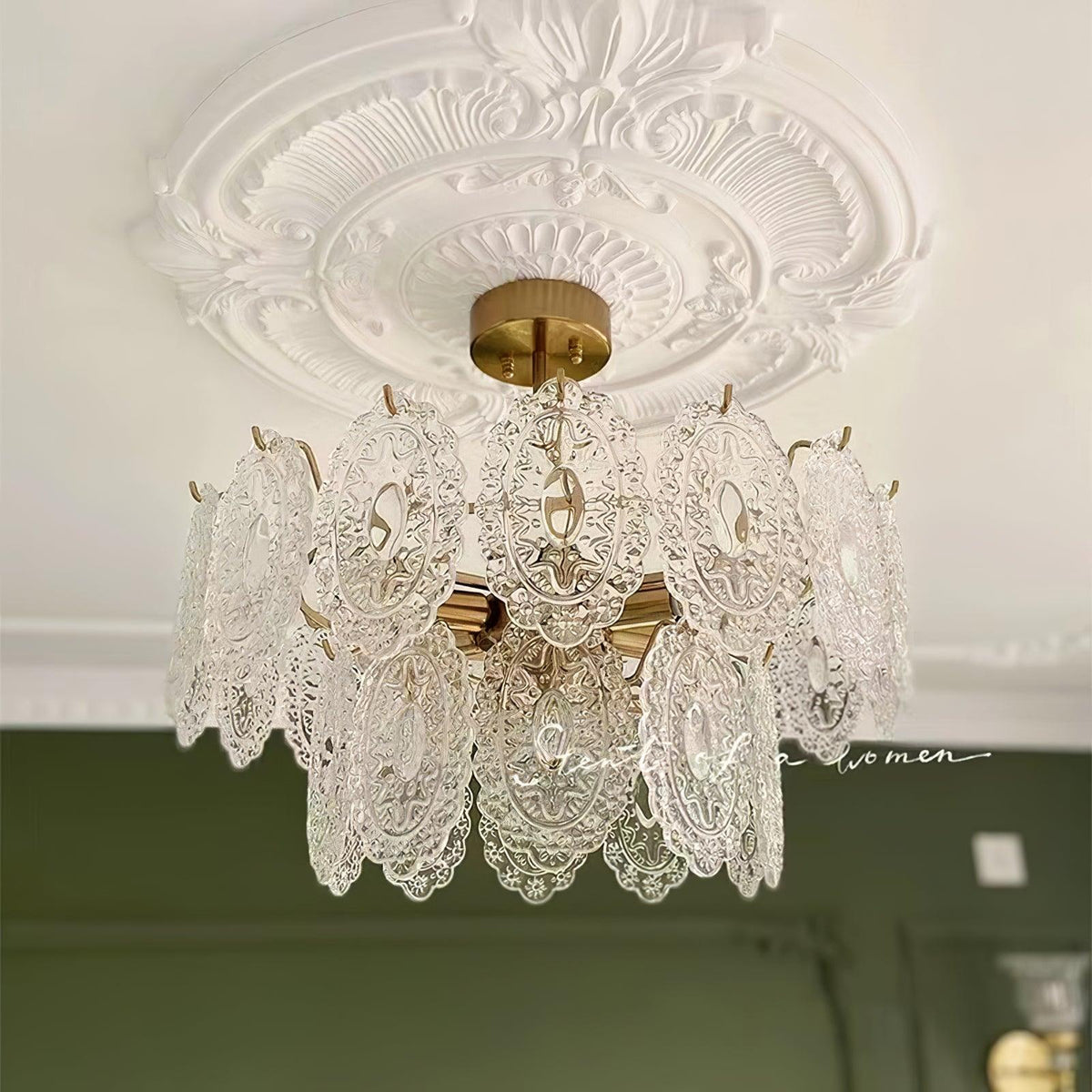 Dallion Kronleuchter Wellenglas Schmiedeeisen Elegant