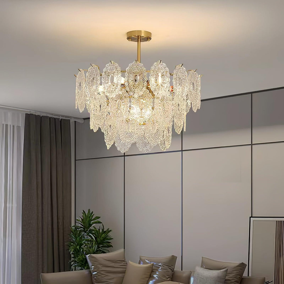 Dallion Kronleuchter Wellenglas Schmiedeeisen Elegant