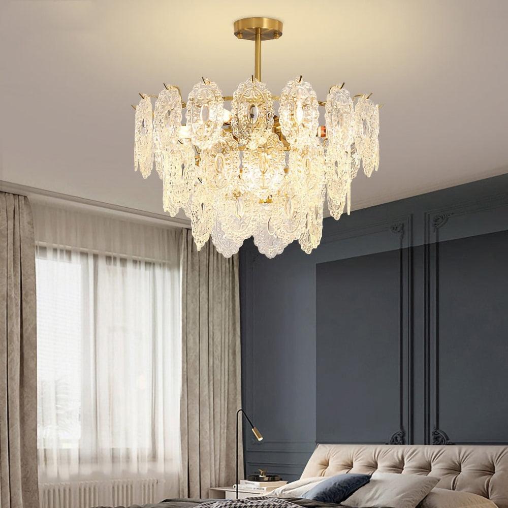 Dallion Kronleuchter Wellenglas Schmiedeeisen Elegant
