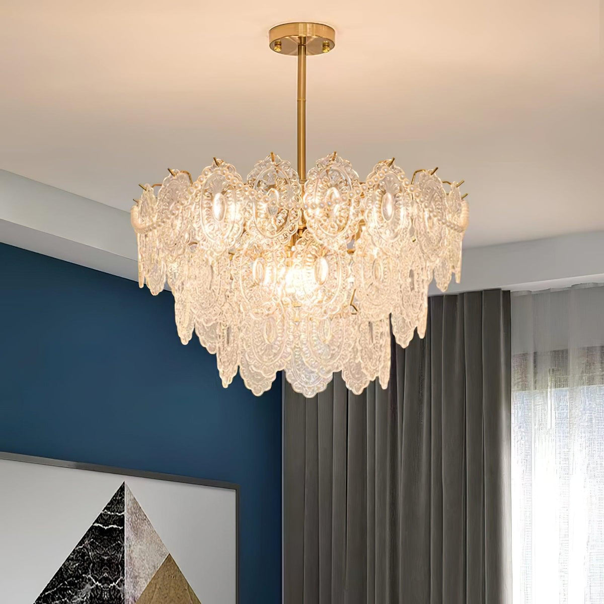 Orieleon Kronleuchter Wave Pearl Gold moderne