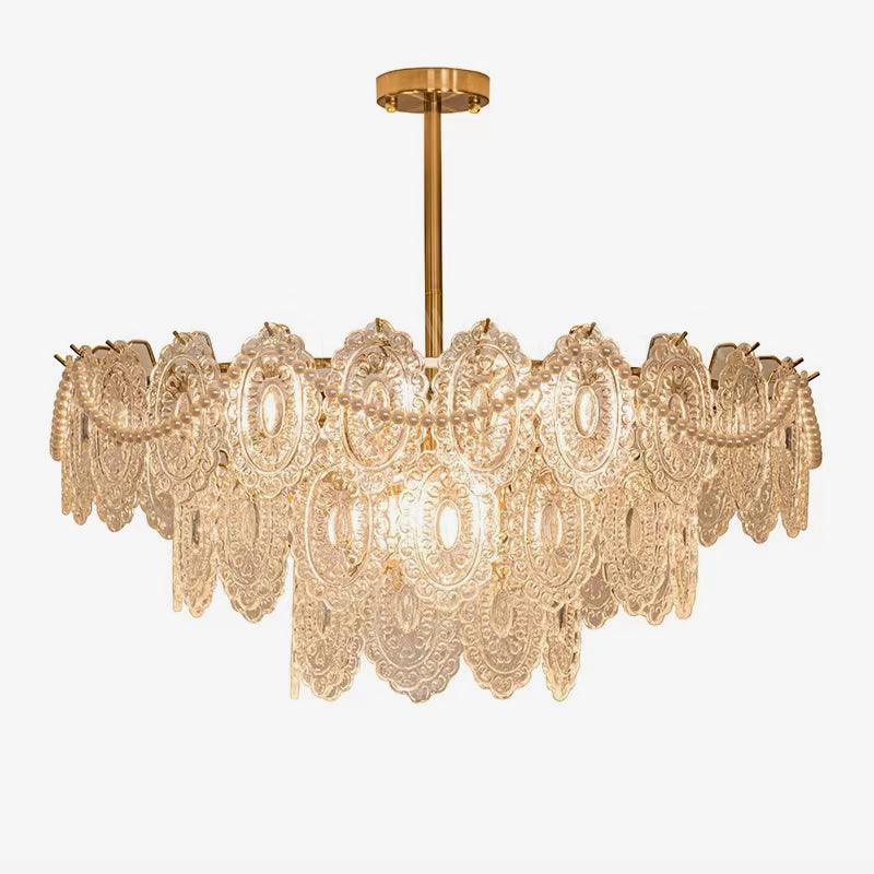 Orieleon Kronleuchter Wave Pearl Gold moderne