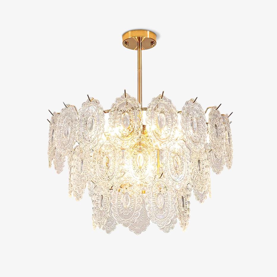 Dallion Kronleuchter Wellenglas Schmiedeeisen Elegant