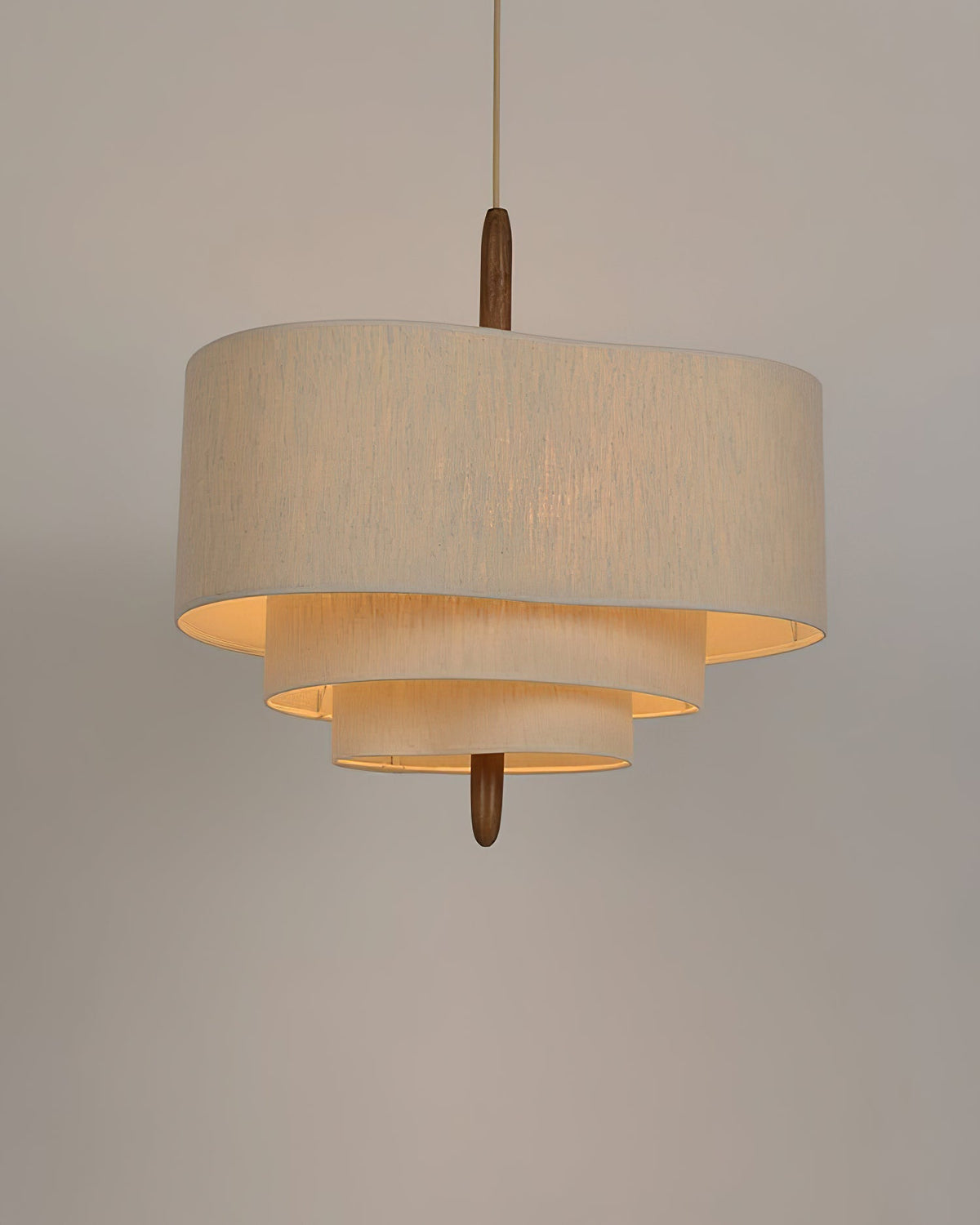 Salemu Elegance Wave Ladder Pendelleuchte aus Holz und Stoff