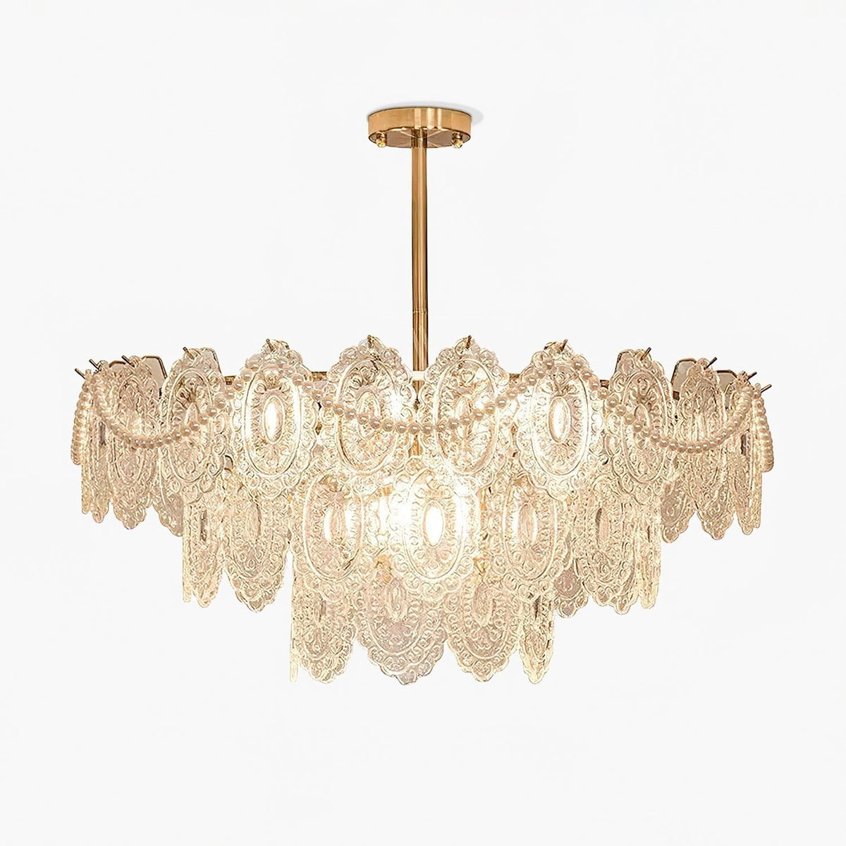 Orieleon Kronleuchter Wave Pearl Gold moderne