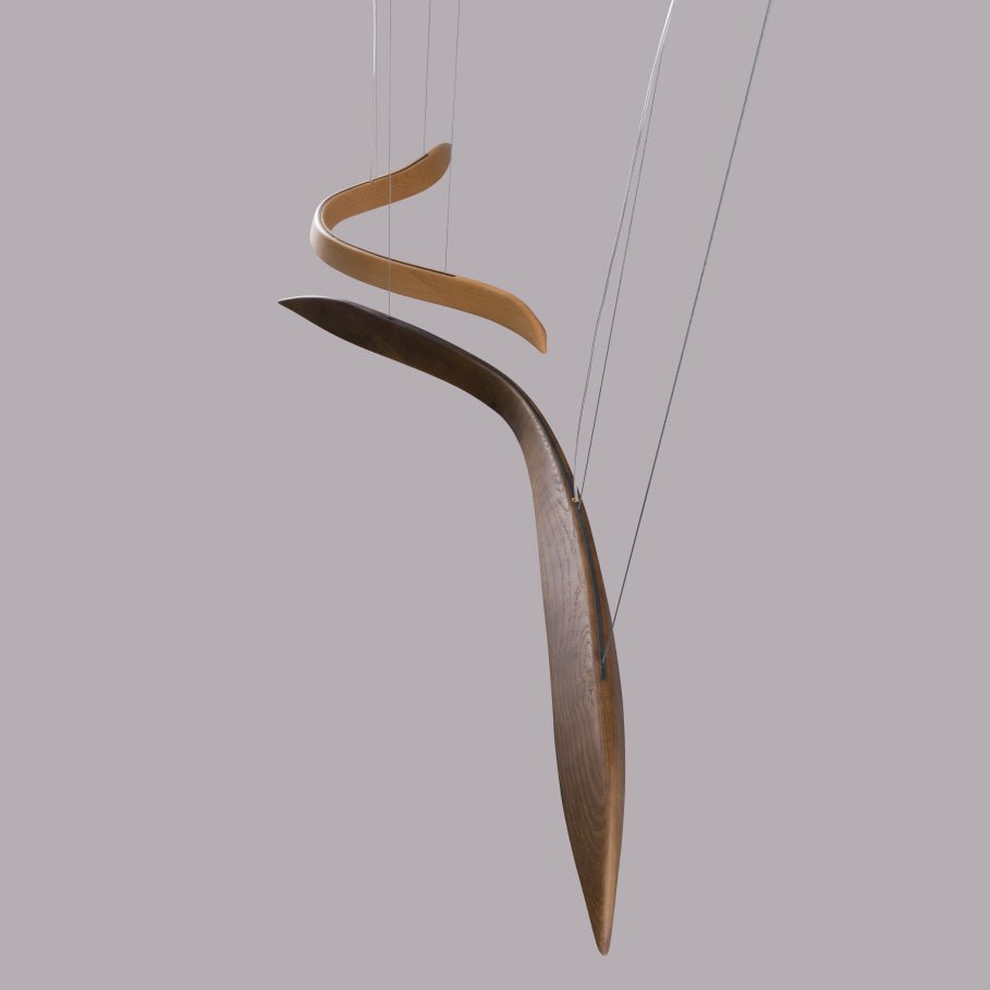 Queral Flow Minimalistische Pendelleuchte aus Holz