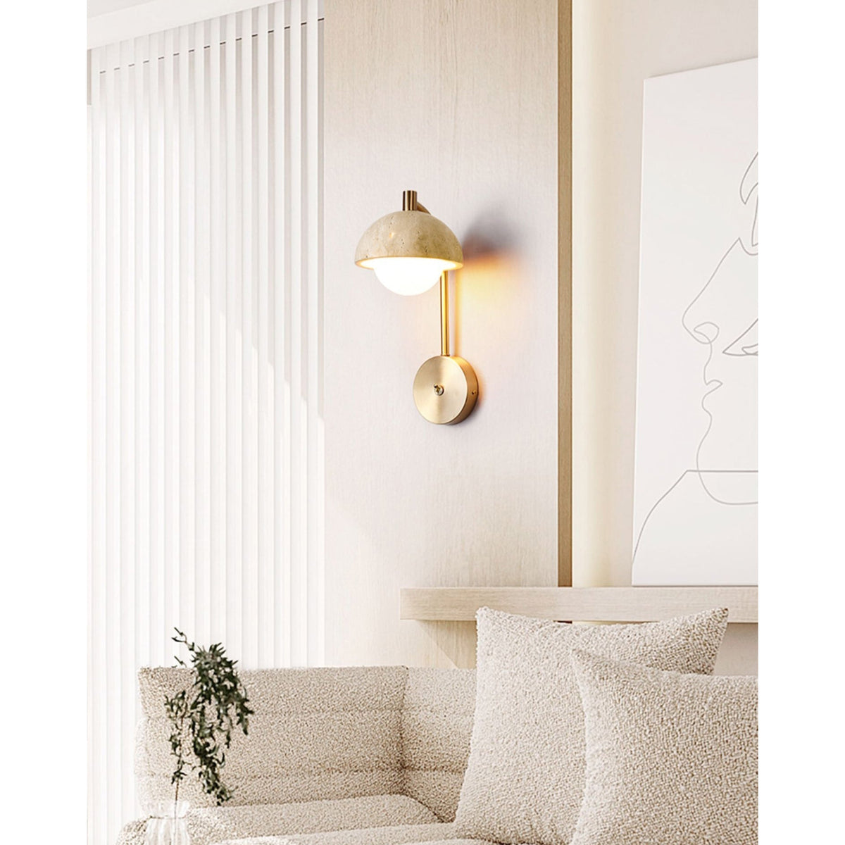 Valelaine Travertine-Wandleuchte