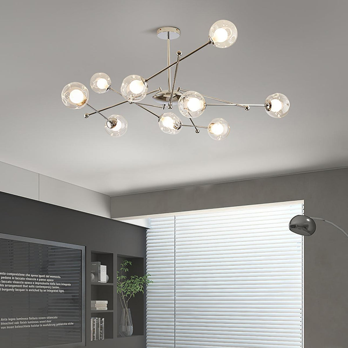 Lioreaine Kronleuchter Chrom Glas