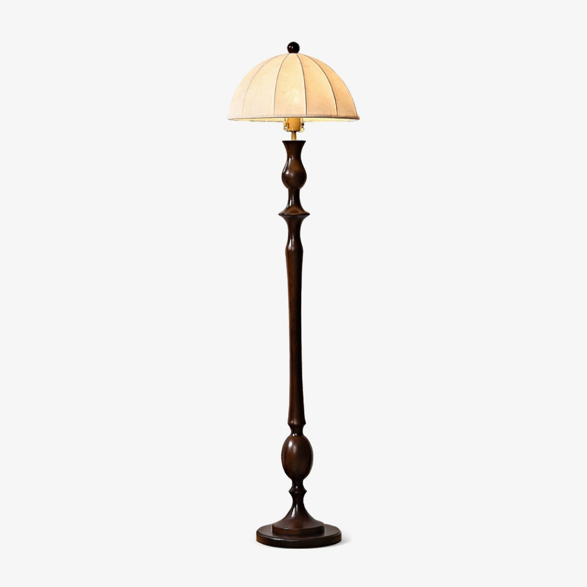 Syliora Vintage-Holz-Stehleuchte