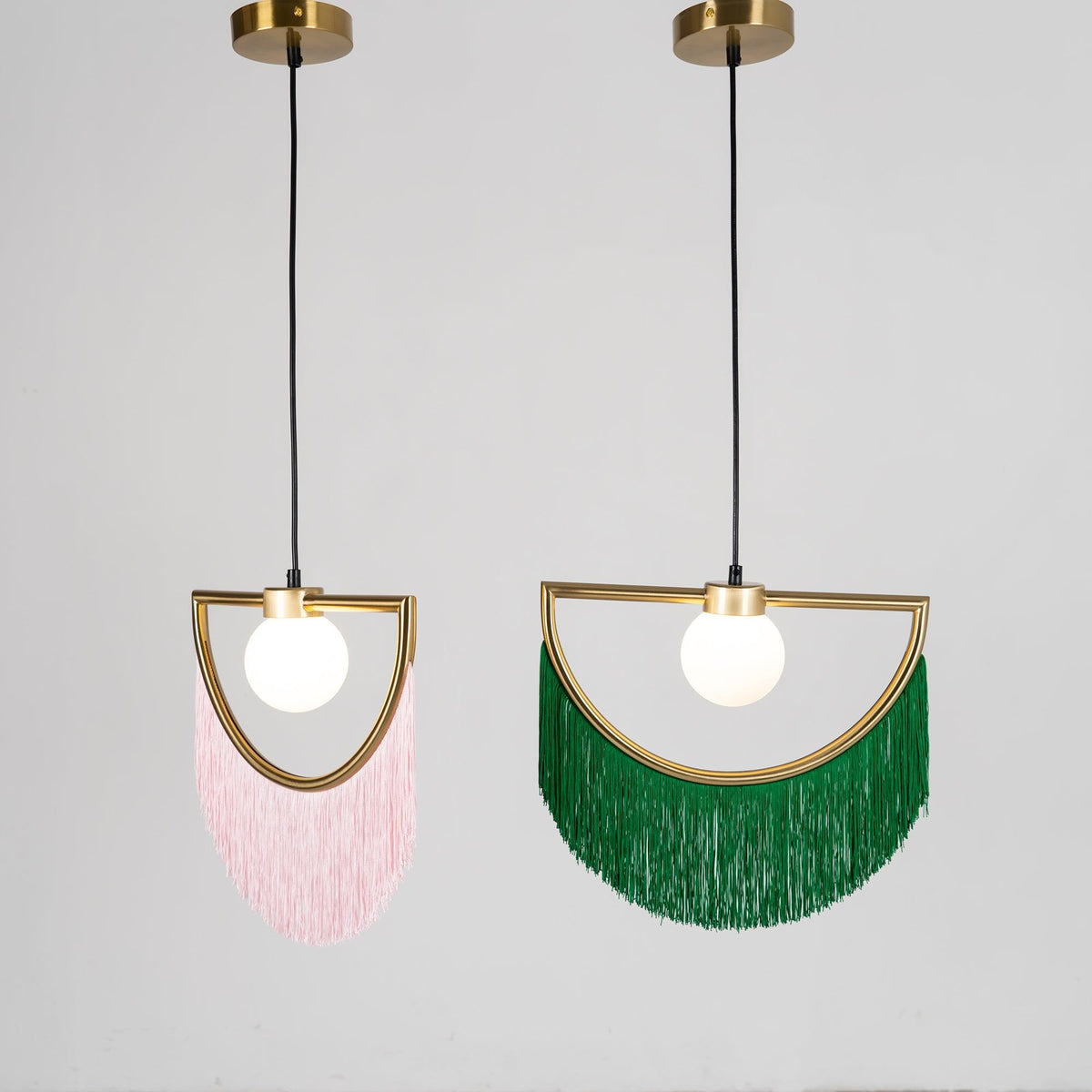 Sirove Pendelleuchte Stofffransen Kugel Retro Bohemian