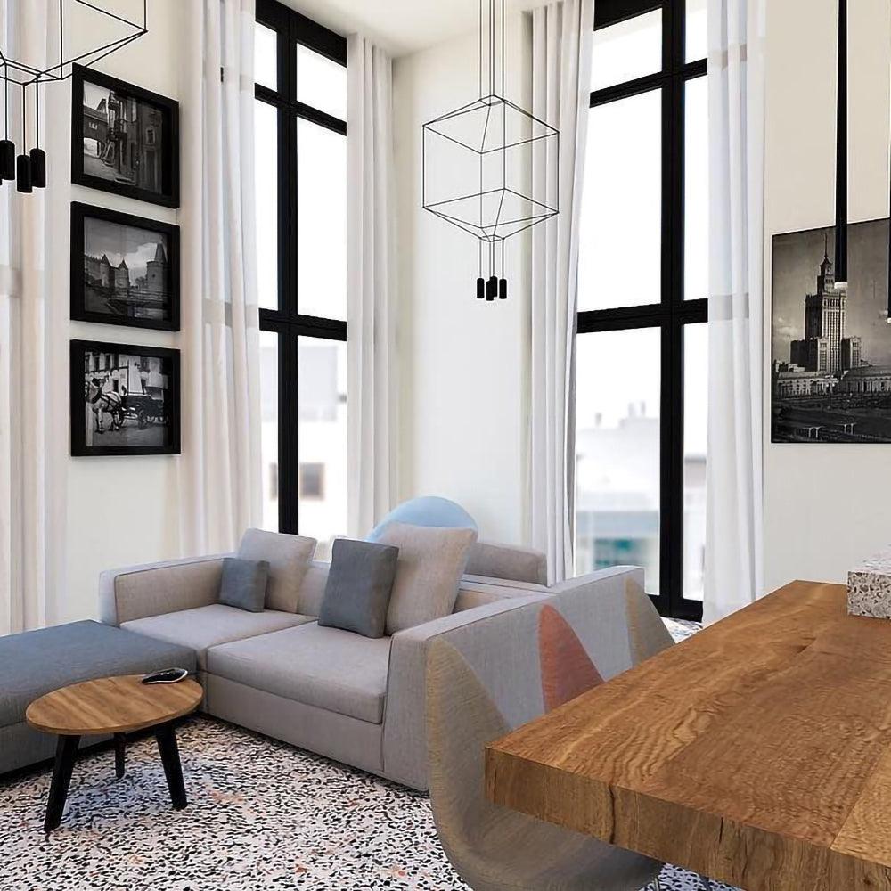 Elaalora Pendelleuchte Geometrisches Drahtdesign Schwarz LED