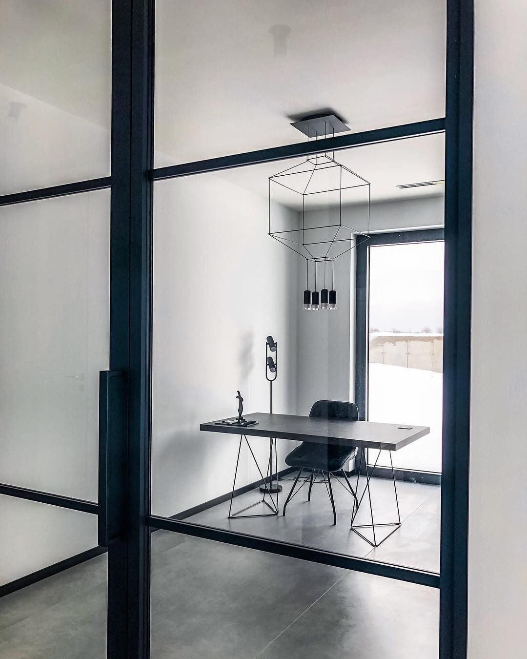Elaalora Pendelleuchte Geometrisches Drahtdesign Schwarz LED