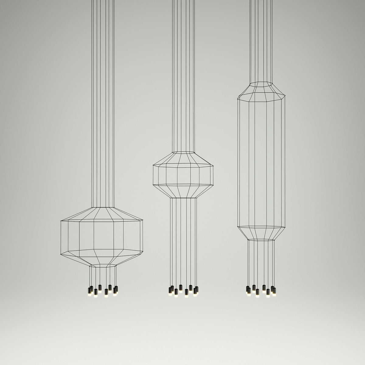 Elaalora Pendelleuchte Geometrisches Drahtdesign Schwarz LED