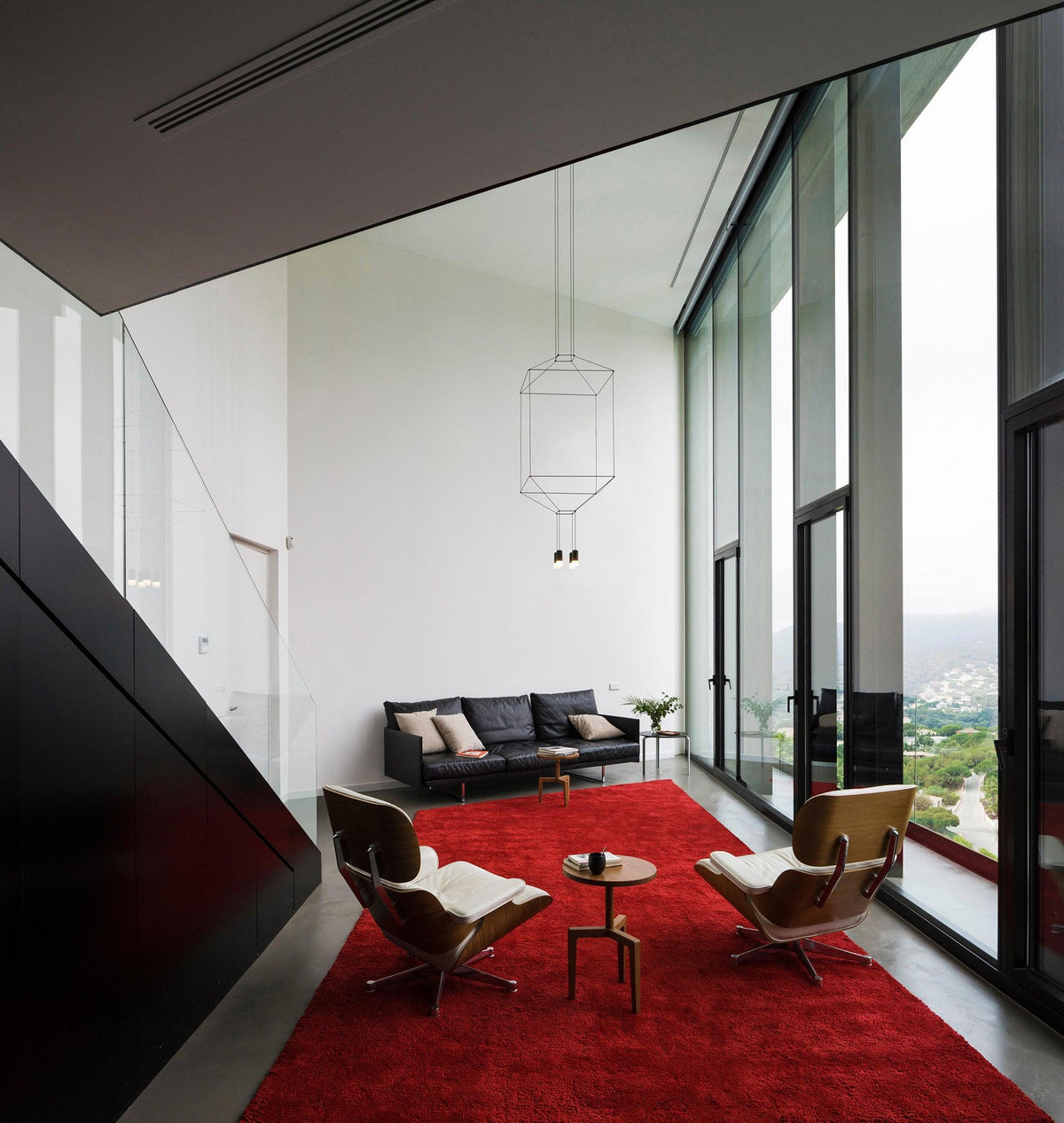 Elaalora Pendelleuchte Geometrisches Drahtdesign Schwarz LED