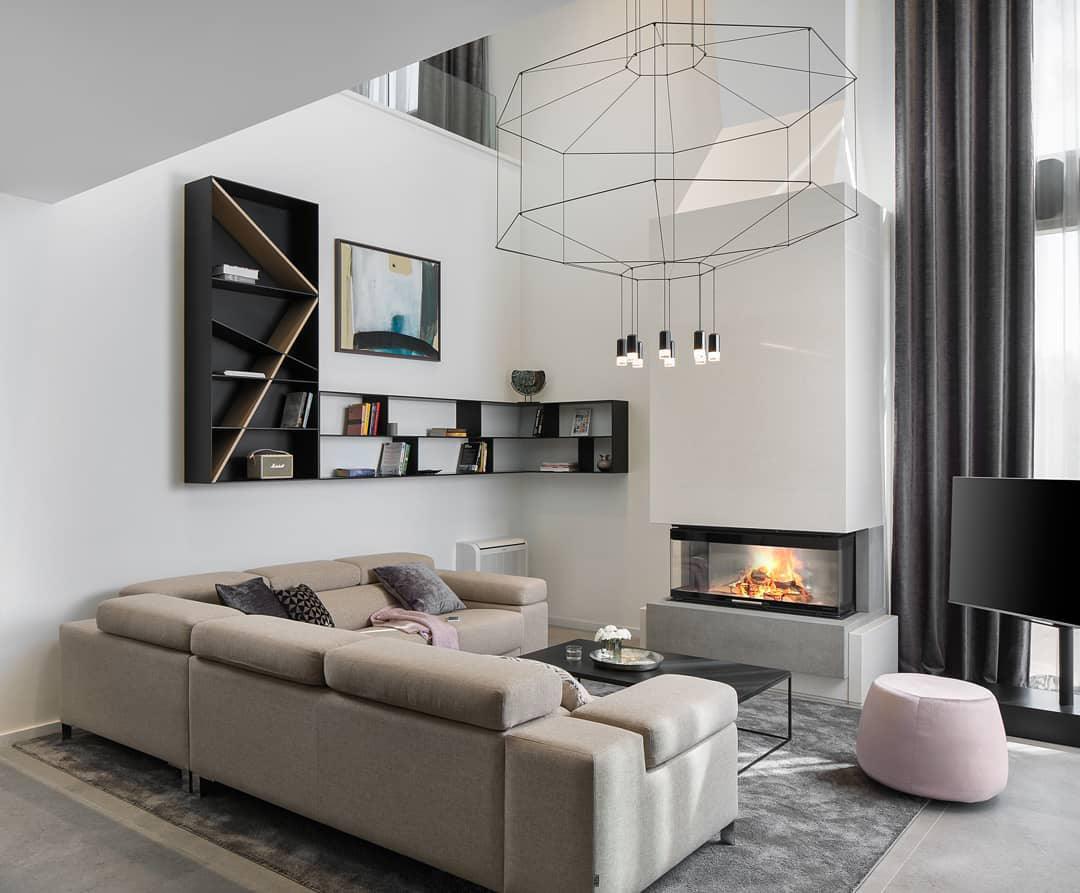 Elaalora Pendelleuchte Geometrisches Drahtdesign Schwarz LED