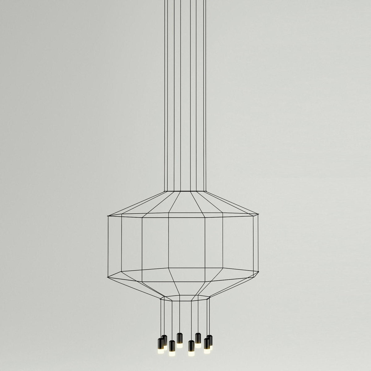 Elaalora Pendelleuchte Geometrisches Drahtdesign Schwarz LED
