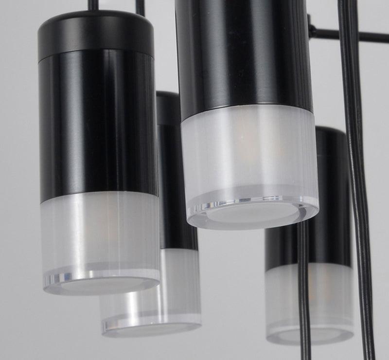 Elaalora Pendelleuchte Geometrisches Drahtdesign Schwarz LED