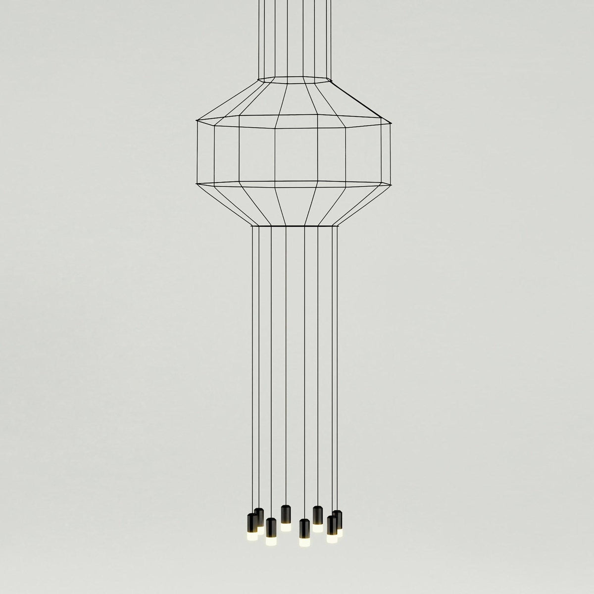 Elaalora Pendelleuchte Geometrisches Drahtdesign Schwarz LED
