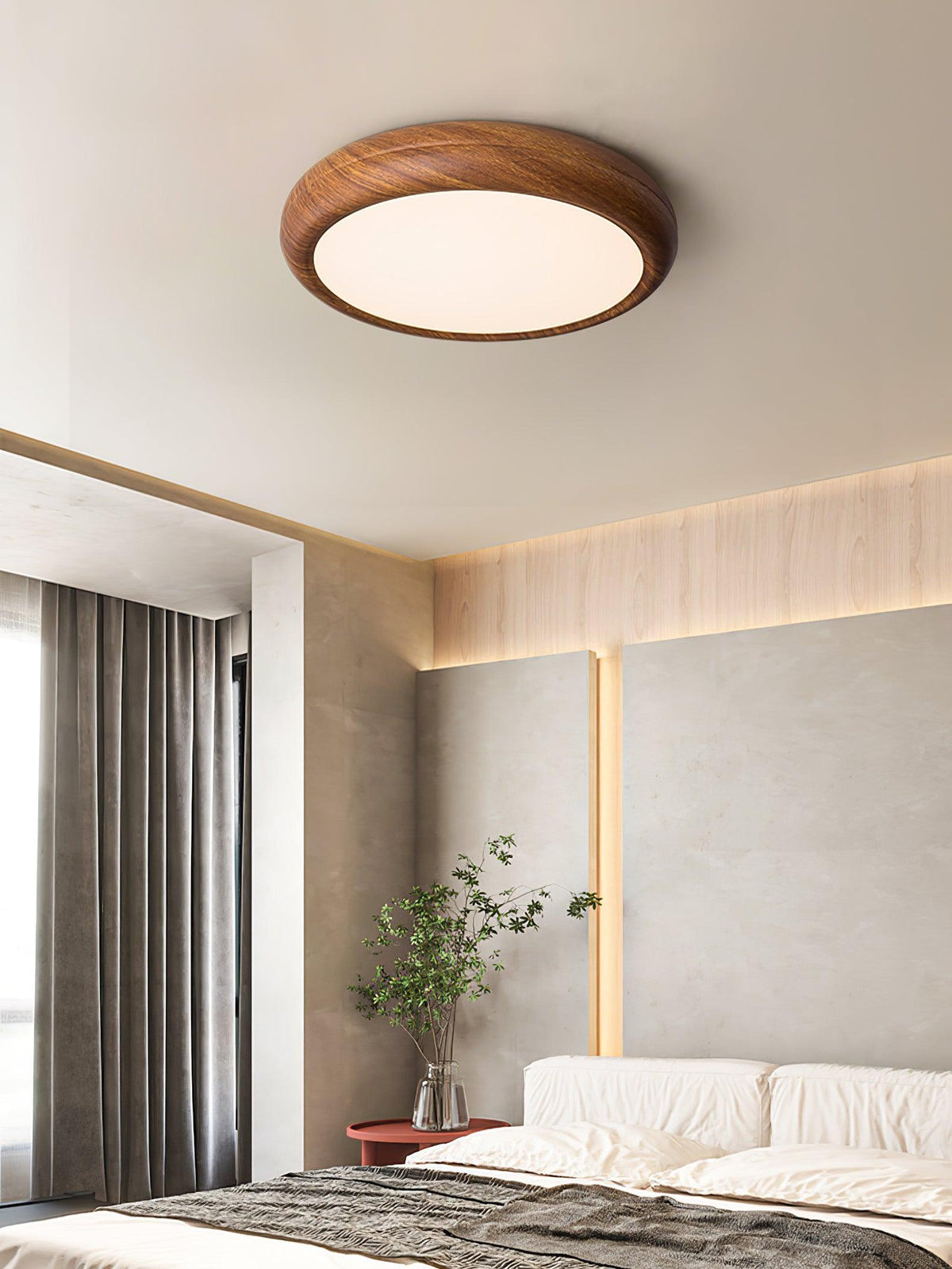 Niralel Deckenleuchte Holzmaserung Acryl rund