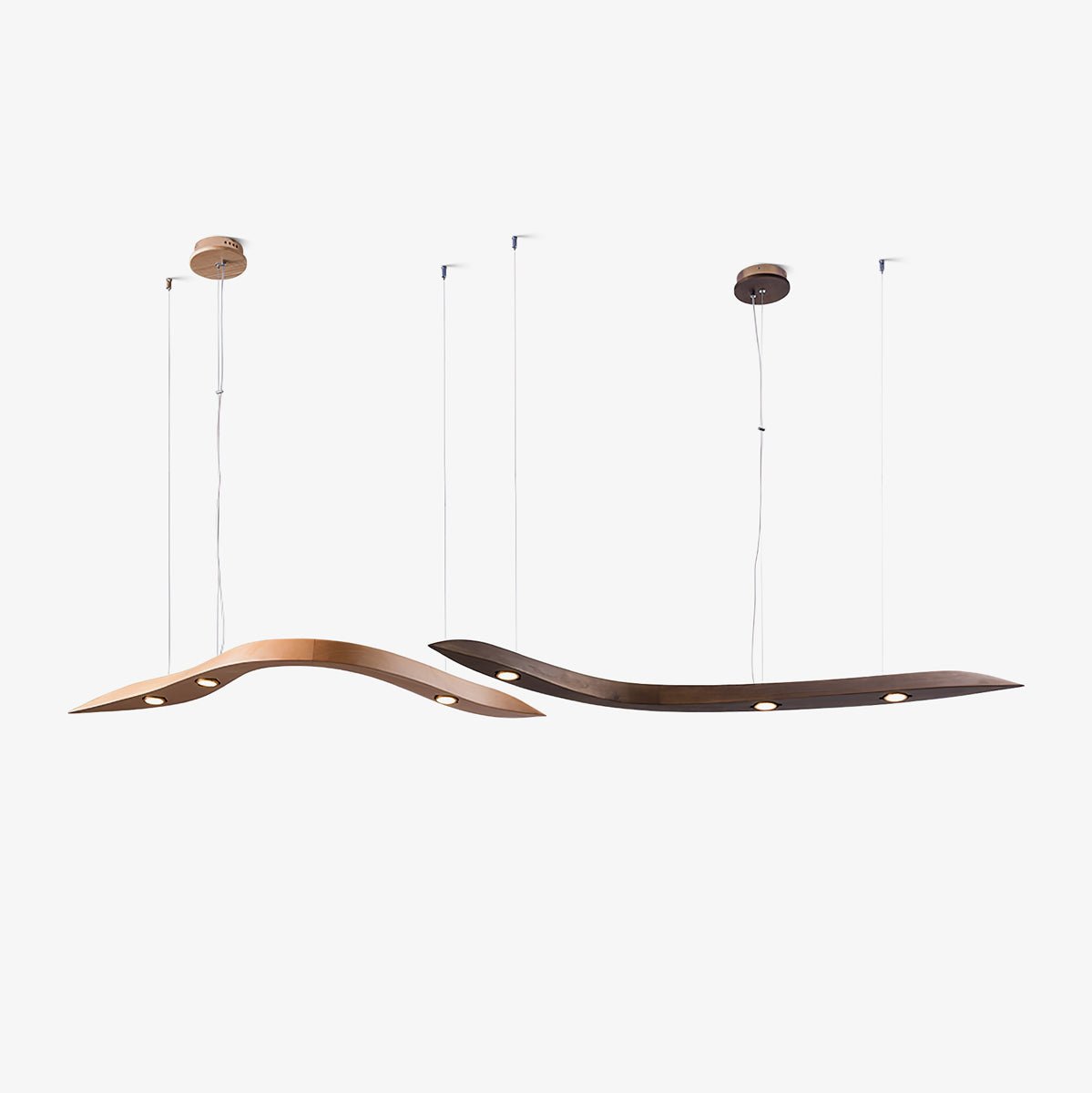Queral Flow Minimalistische Pendelleuchte aus Holz