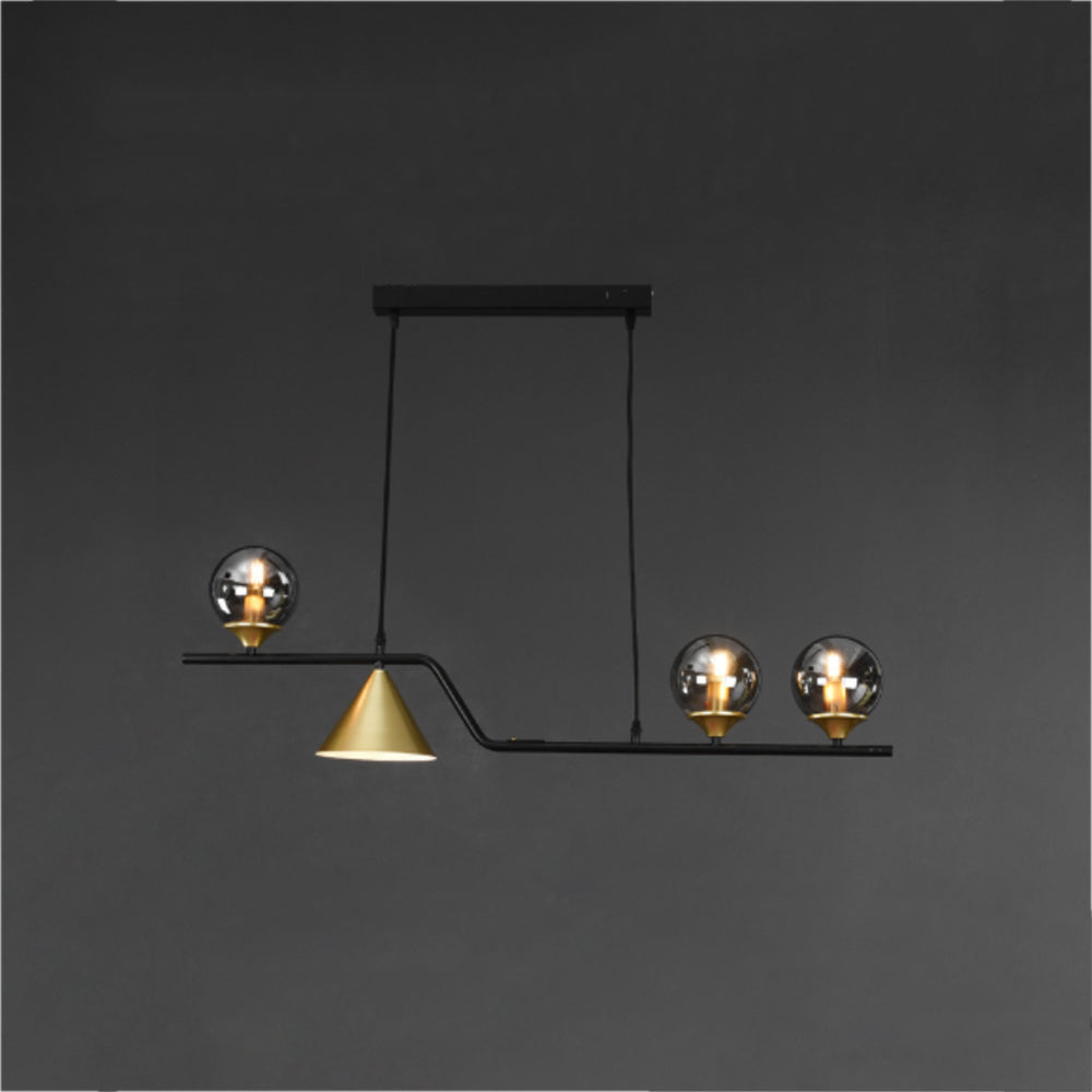 Arisha Moderne LED Pendelleuchte Schwarz/Gold Glas Wohnzimmer/Schlafzimmer